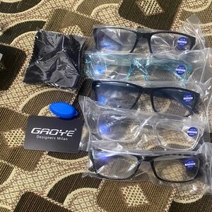 GAOYE Blue Light Blocking Reading Glasses Pack (5-Pack) +0.75 Mixed Colors